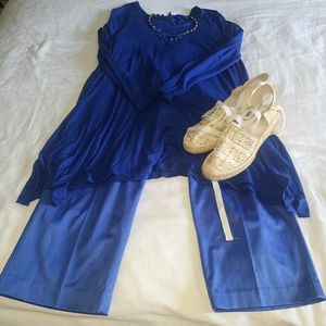 Casual Capri Pants Royal Blue and Top
